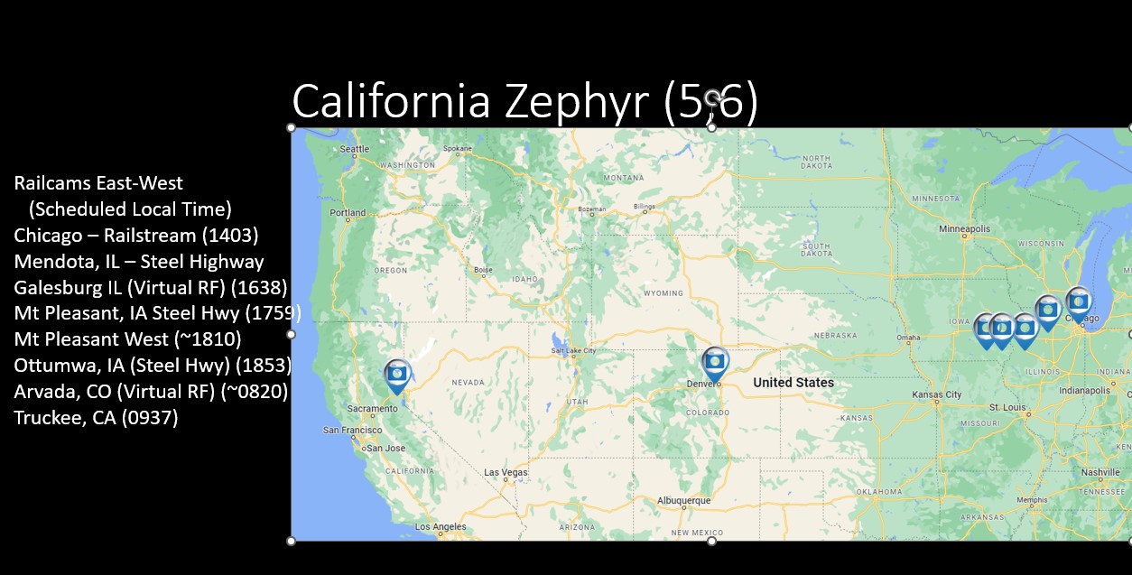 California Zephyr Railcam Map